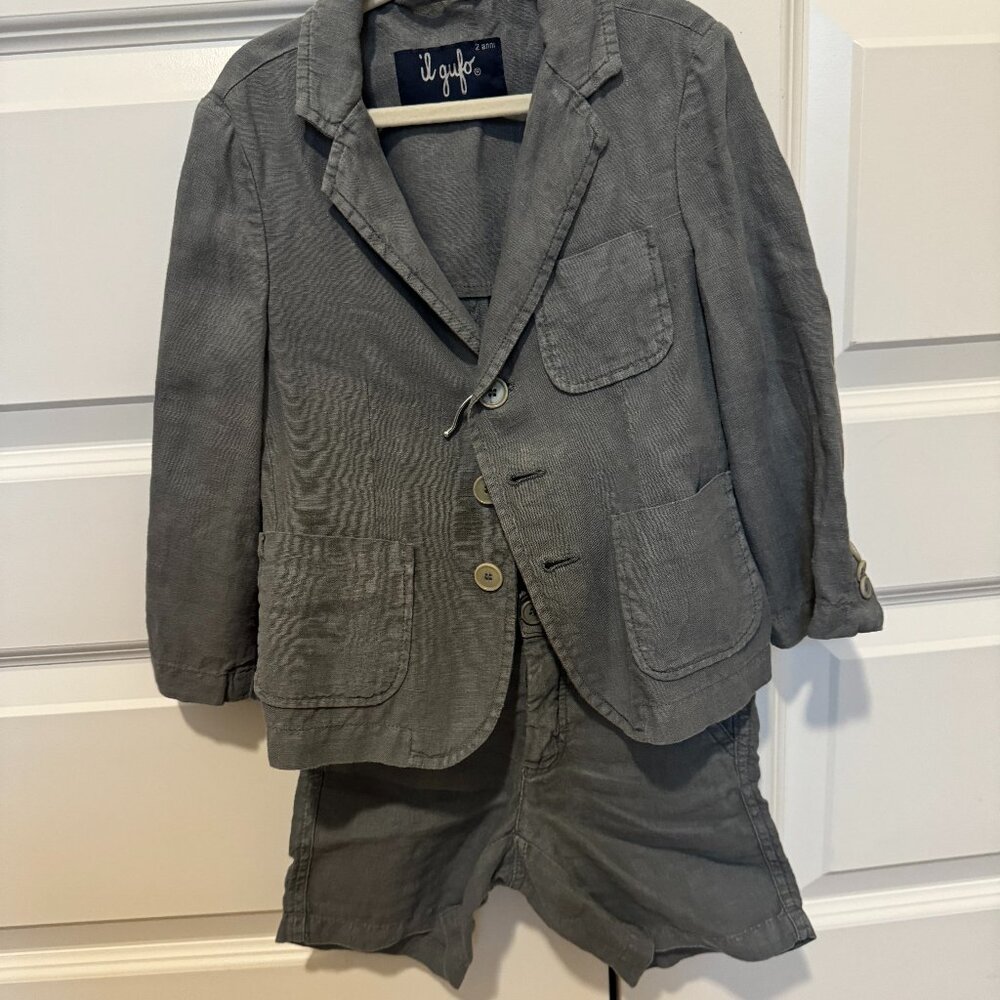 Il Gufo linen jacket and shorts set 2T